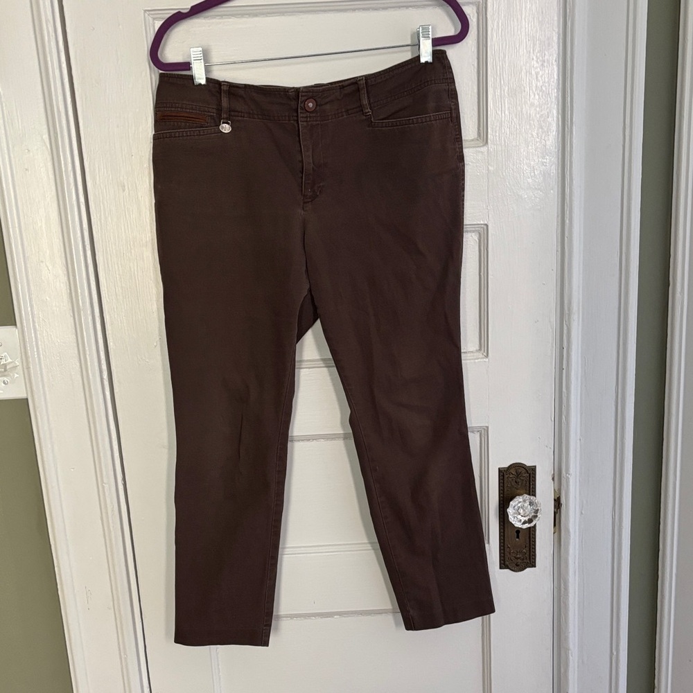 Women's Ralph Lauren Cropped Slim Jeans in Chocolate Brown 12 P